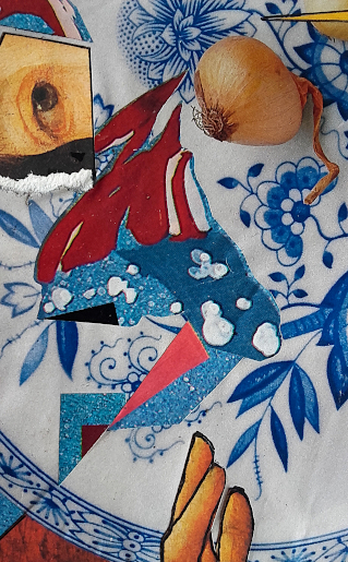 Detail of “El mesías de las cebollas” / “Messiah of the Onions” (2021).