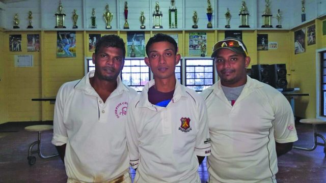 From left D Ramtahal, Troy Gonsalves and Gavin Singh