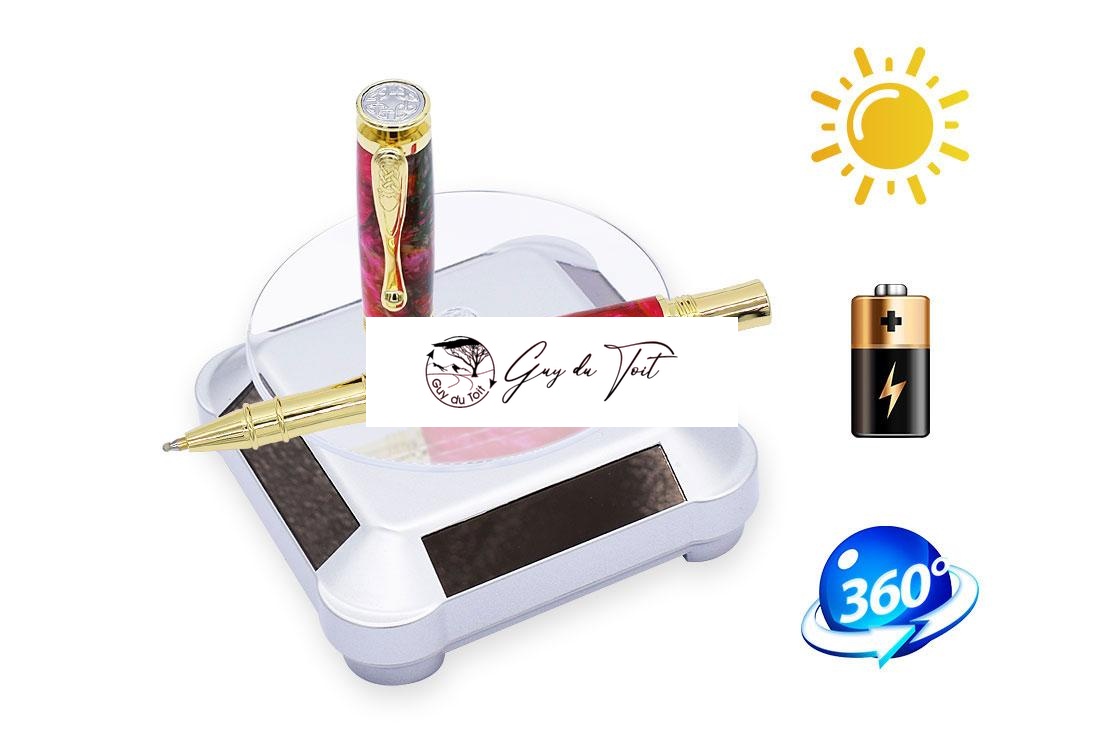 Silver Rotating Display Stand For Pens, Jewelry, Watches | 360-Degree Rotation