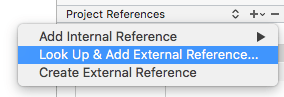 Add External Reference menu