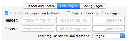 first pages settings