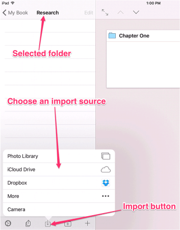 importing files