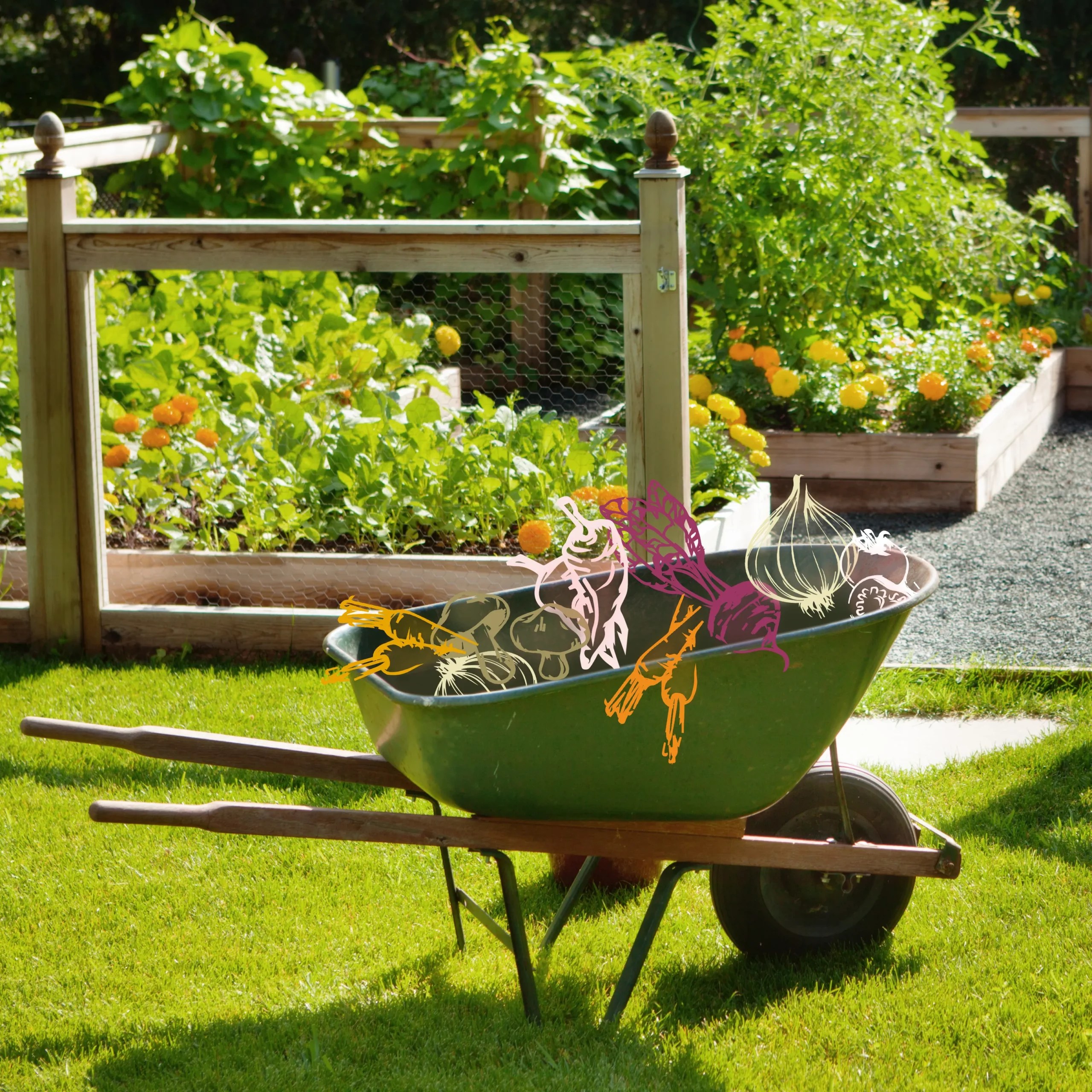 Backyard garden tools scaled