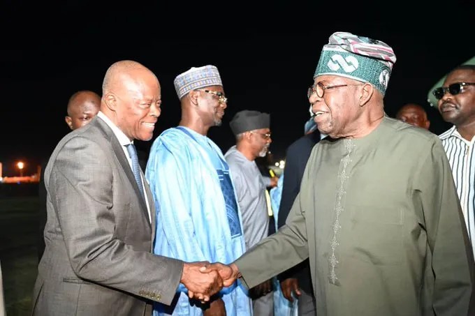 Tinubu returns to Abuja from Paris