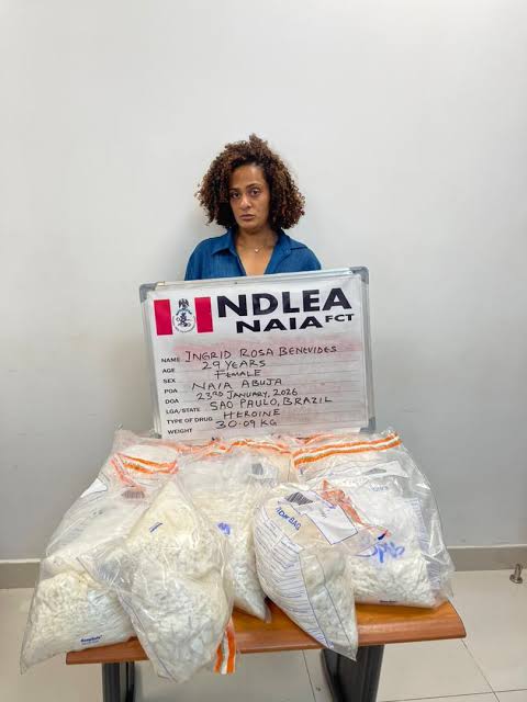 NDLEA Arrests Brazilian Woman at Abuja Airport With N3bn Worth of Heroin Hidden in Coffee Packs