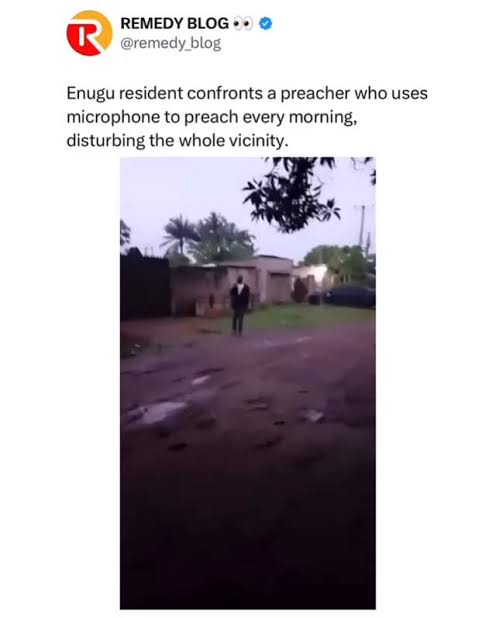 Lady Confronts Street Preacher Using Microphone at Dawn, Calls Him ‘Jobless Fellow