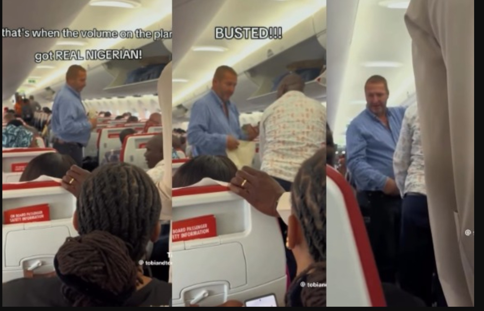 Nigerian man accused of stealing money on flight as passengers confront him