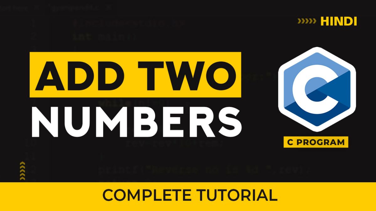 C program to add two numbers