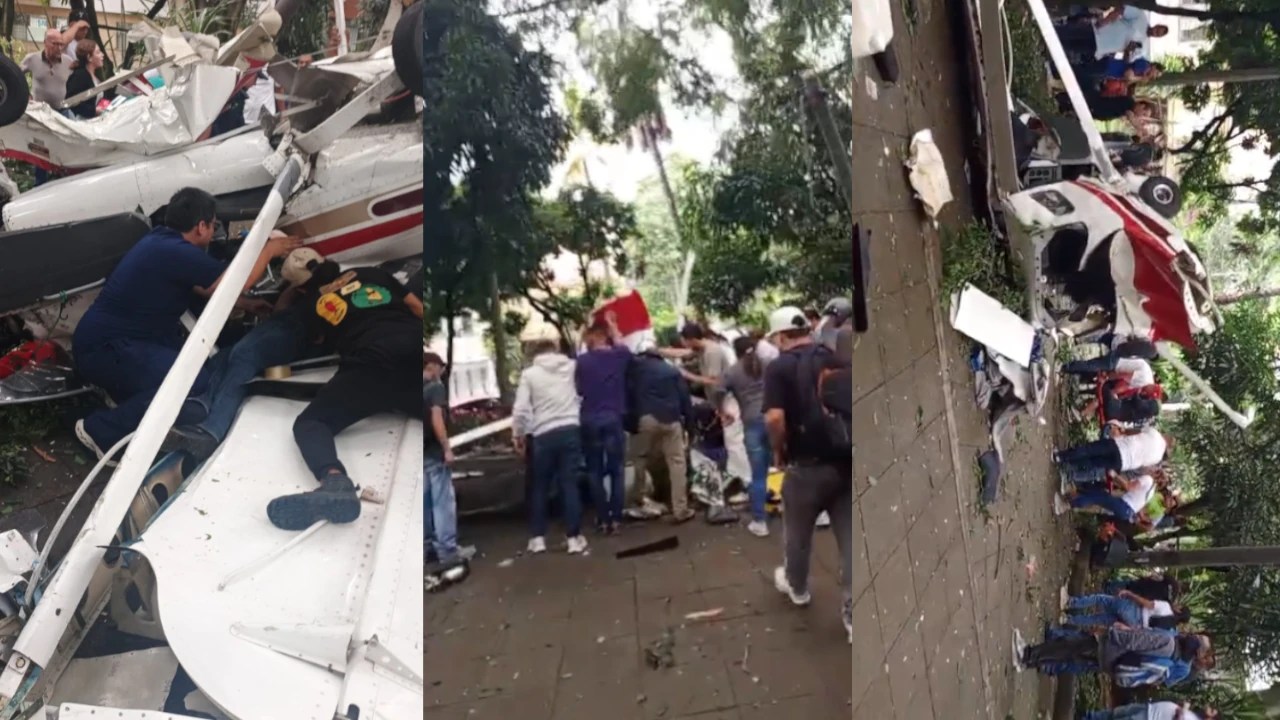 ¡Atención! Se cayó una avioneta cerca al estadio Atanasio Girardot: habrían dos personas lesionadas
