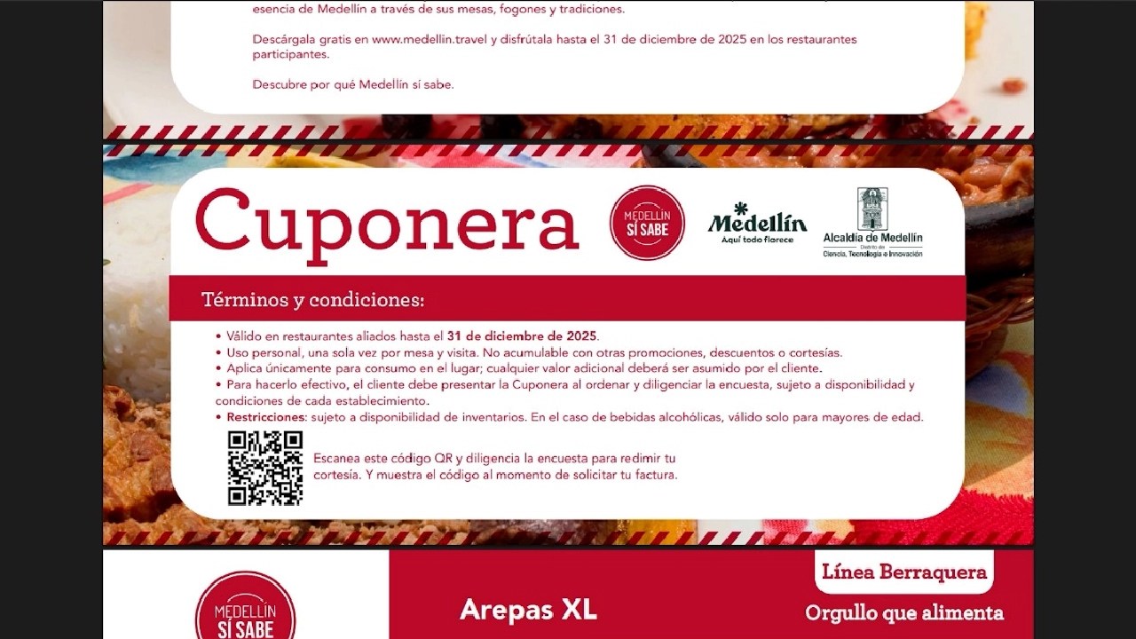 ¡Aproveche y mecatea! Con la «Cuponera Medellín Sí Sabe», hay descuentos para salir a comer hasta el 31 de diciembre