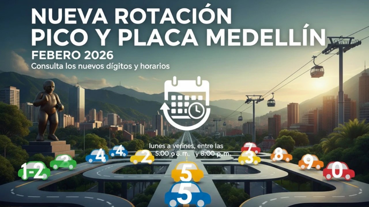 Pico y Placa 2026 en Medellín: conozca la nueva rotación y las vías exentas en el Valle de Aburrá