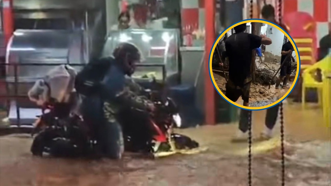 VIDEO:Con pala y balde sacan el lodo que han dejado las inundaciones en el sector de Ancón, en La Estrella