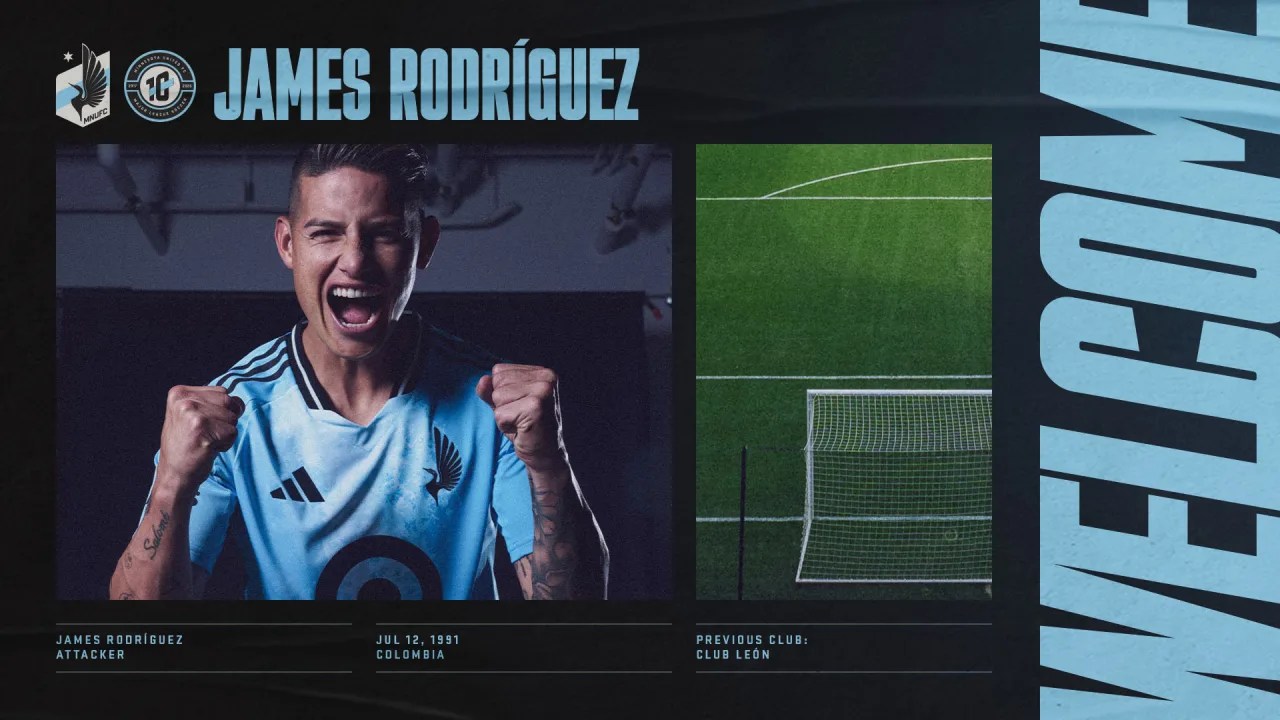 James Rodríguez es oficialmente nuevo jugador del Minnesota United en la MLS