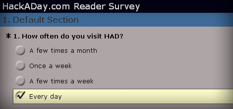 Complete The Hack A Day Survey, Win A Shirt | Hackaday