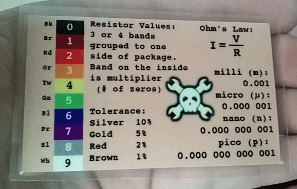 Hackaday S Resistor Code Reference Card Hackaday