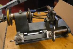 This strange device was found in one of the boxes at IXR, and neither [Joe] nor myself knew what it was. The best guess was a key cutter, but if anyone has a better idea, leave a note in the comments.