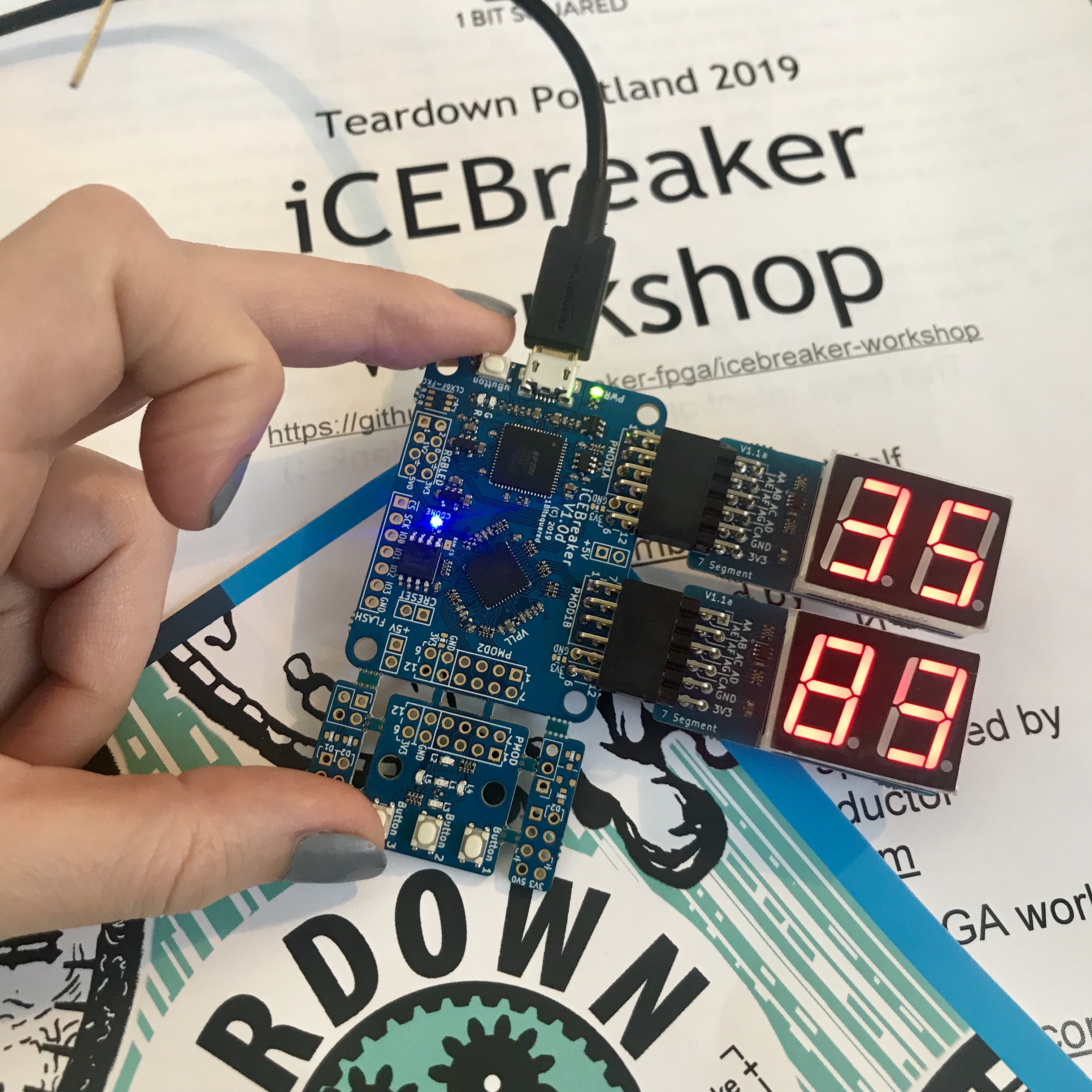 iCEBreaker board during the workshops