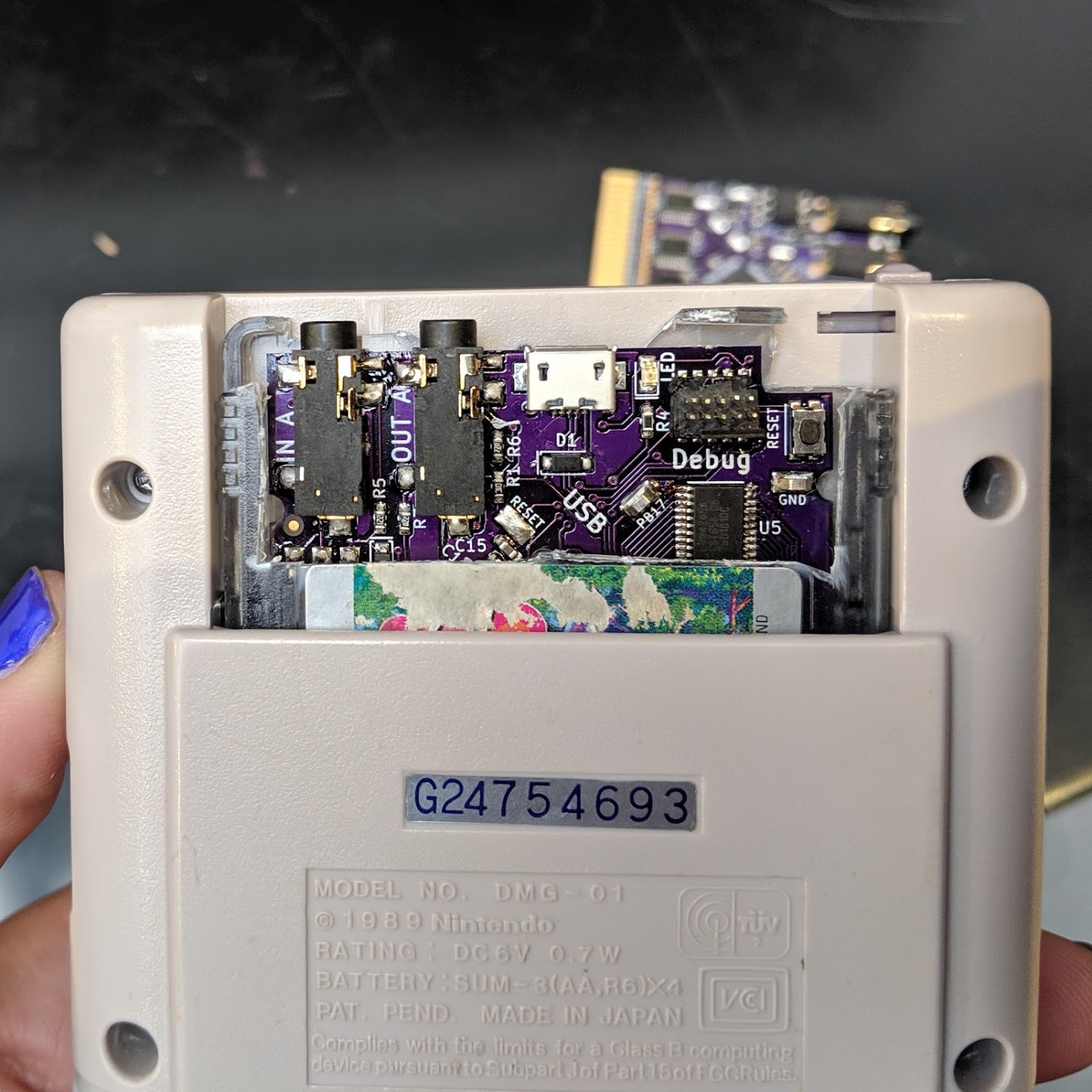 Hacked GameBoy cartridge
