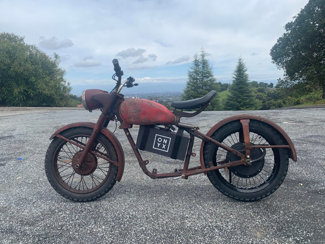 '54 motorcycle saved by electric conversion