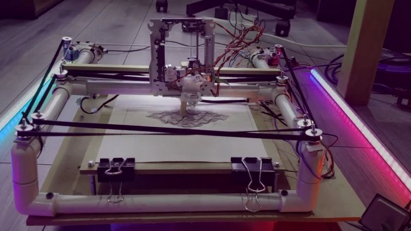 The 50 Pen Plotter Hackaday - Incredible Dark Illustration - High Resolution