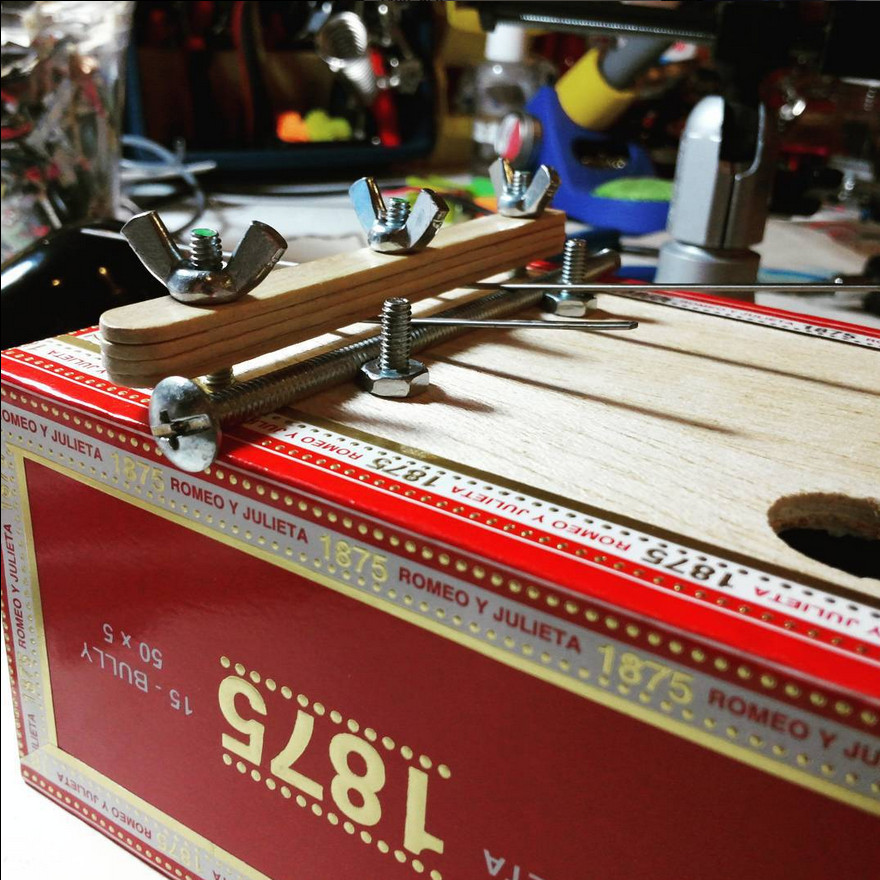 Kristina's cigar box kalimba...