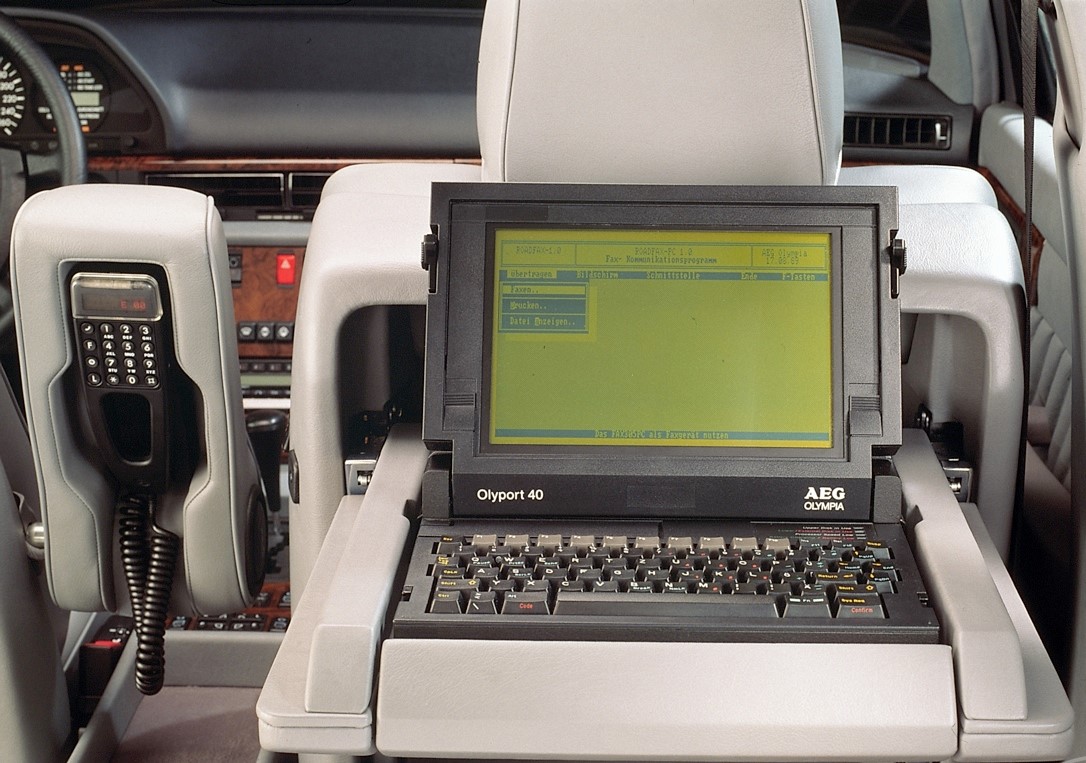 You could also use the fax machine to print documents straight from the included laptop, as well. Credit: Mercedes-Benz