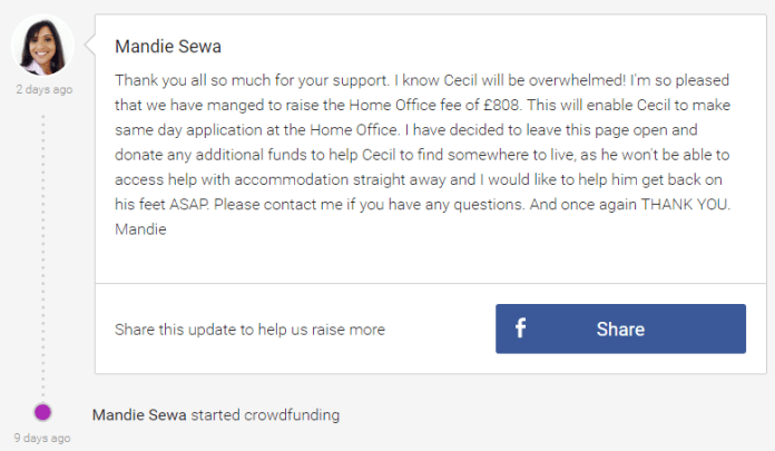 Cecil Hayes crowdfunding campaign