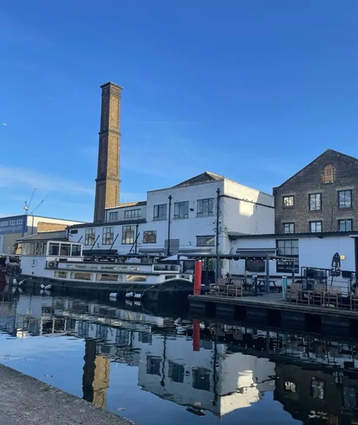 Large Building which is Holborn Photography Studios seen from across the canal