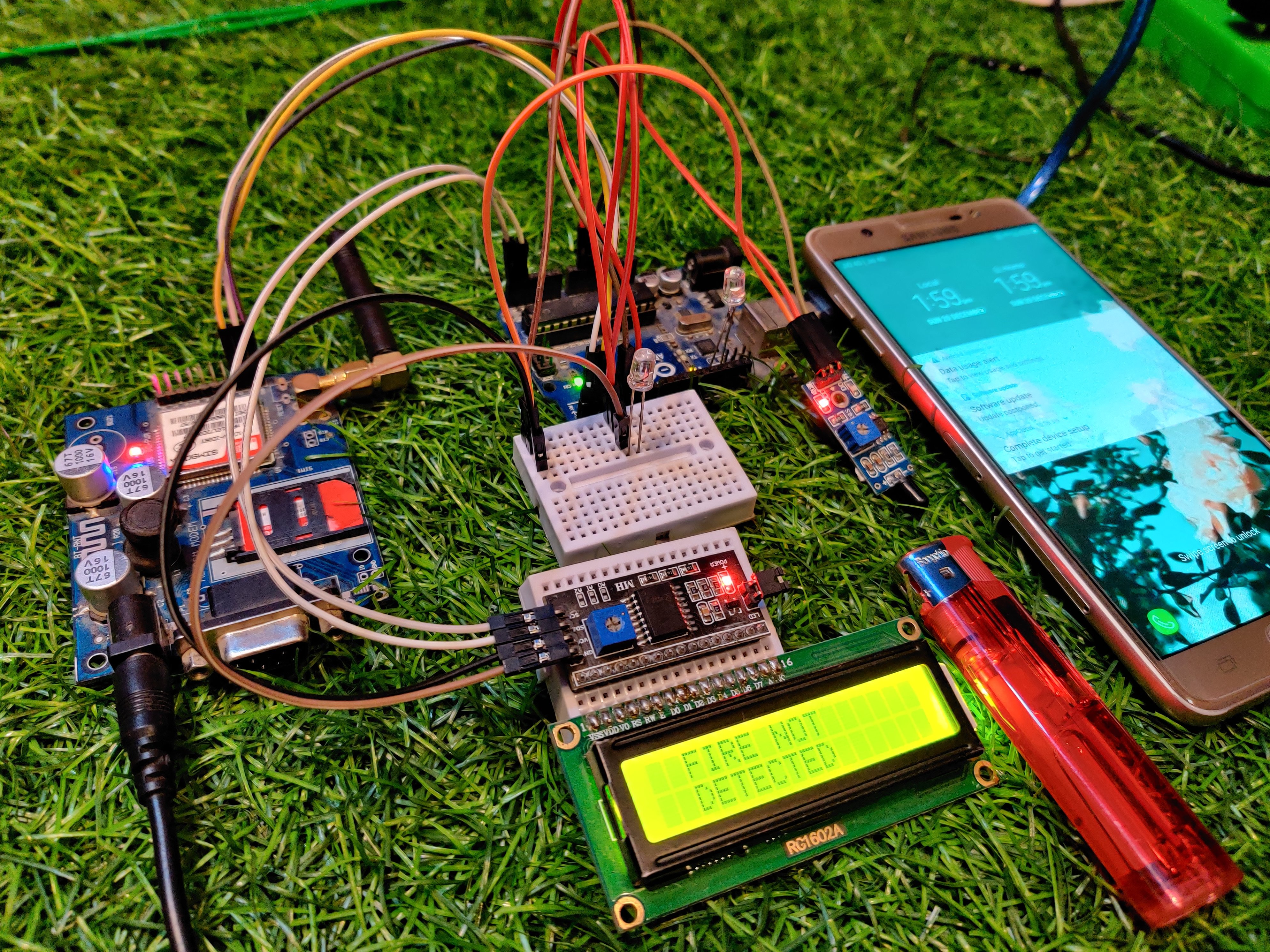 Gsm Based Fire Control System Via Sms Arduino Project Hub - High Resolution Gradient Images for Desktop