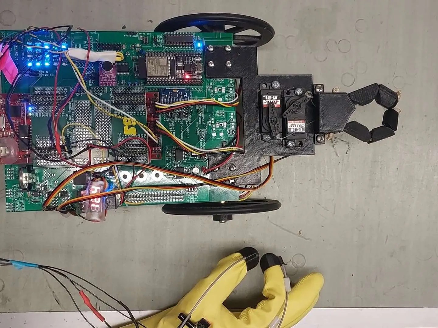 Glove Controlled Robotic Hand 2 Finger Version Hackster Io