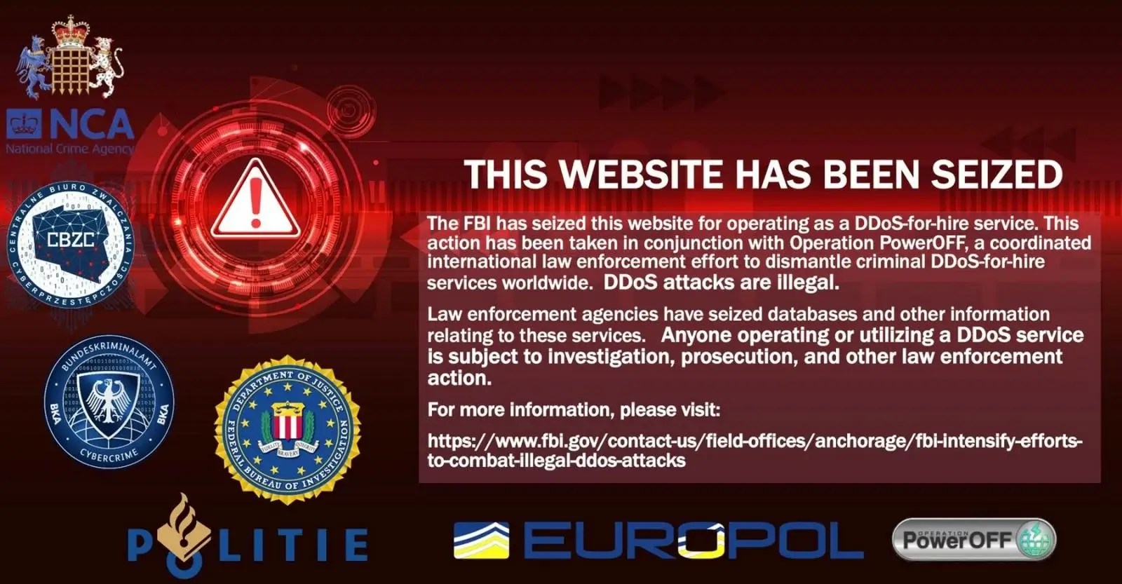 El FBI incautó 13 plataformas que ofrecían servicios de DDoS
