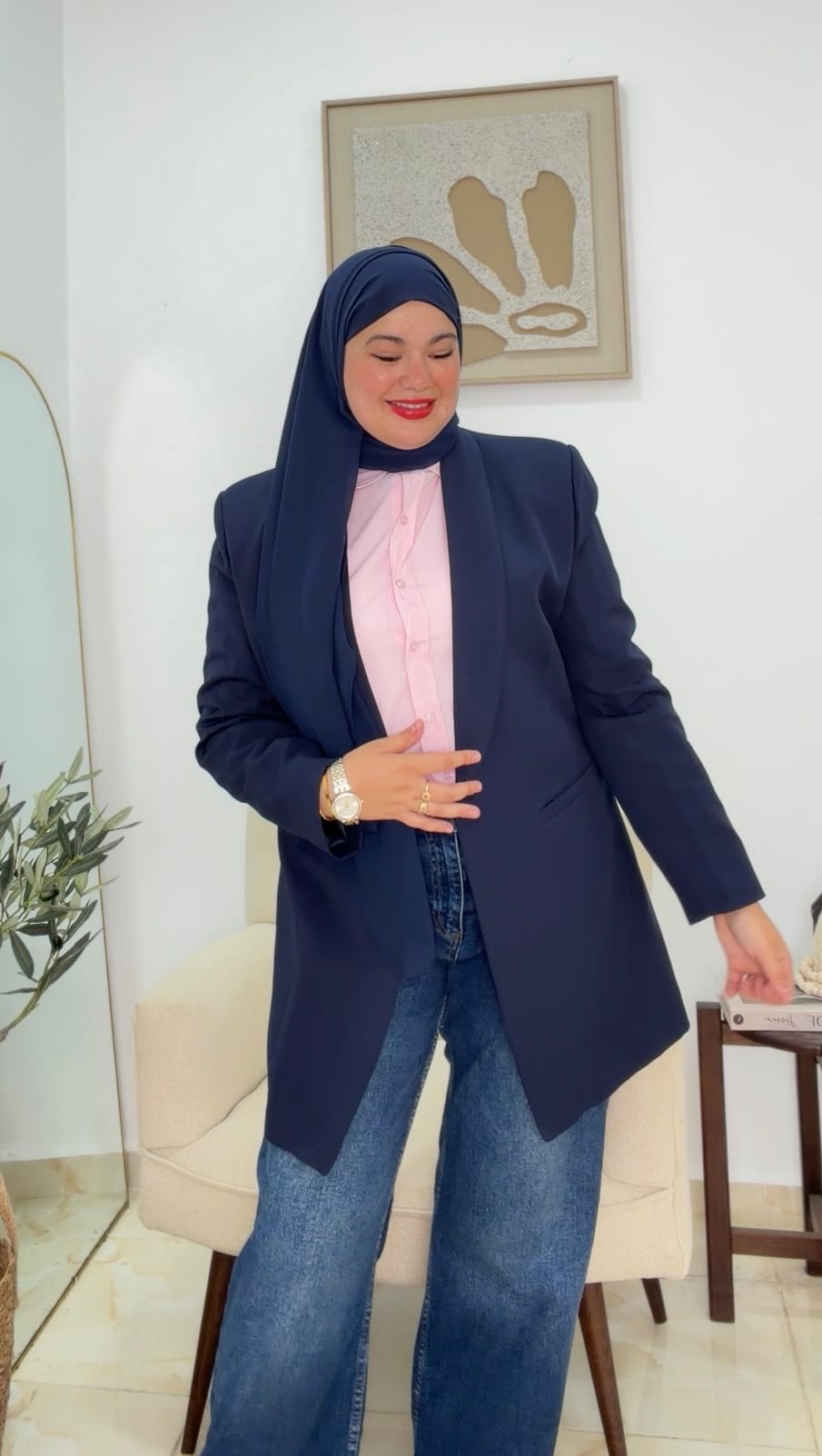 Blazer Essentiel bleu marine – Grande Taille