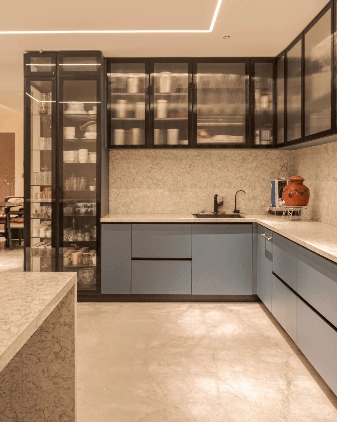 Glass Kitchen Cabinets | Luxury Design Insights by HAEEV