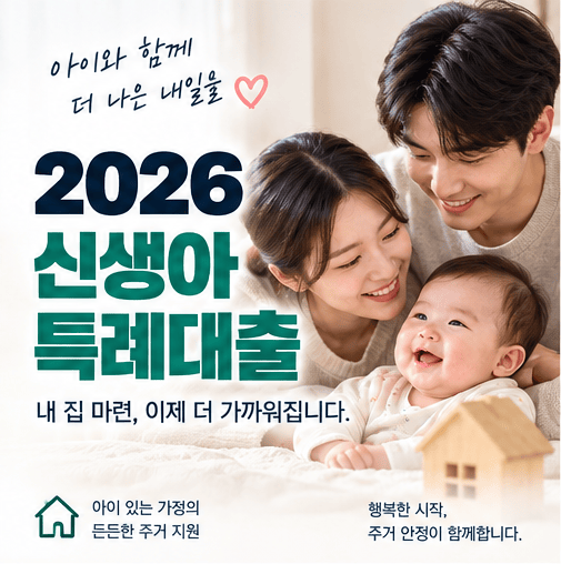 2026 신생아 특례대출 조건 총정리｜소득·금리·4억 한도·대환까지