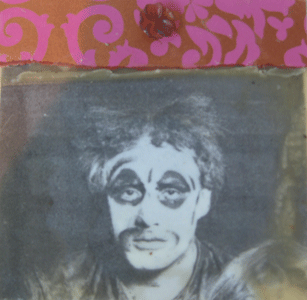 Phototransfer, collage and wax on paper on paper, 5” x 5”, 2007