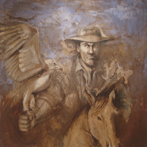 Did Venus blow your mind? (Was it everything you wanted to find?, Encaustic, collage, copper leaf on linen, 46” x 46”, 2008