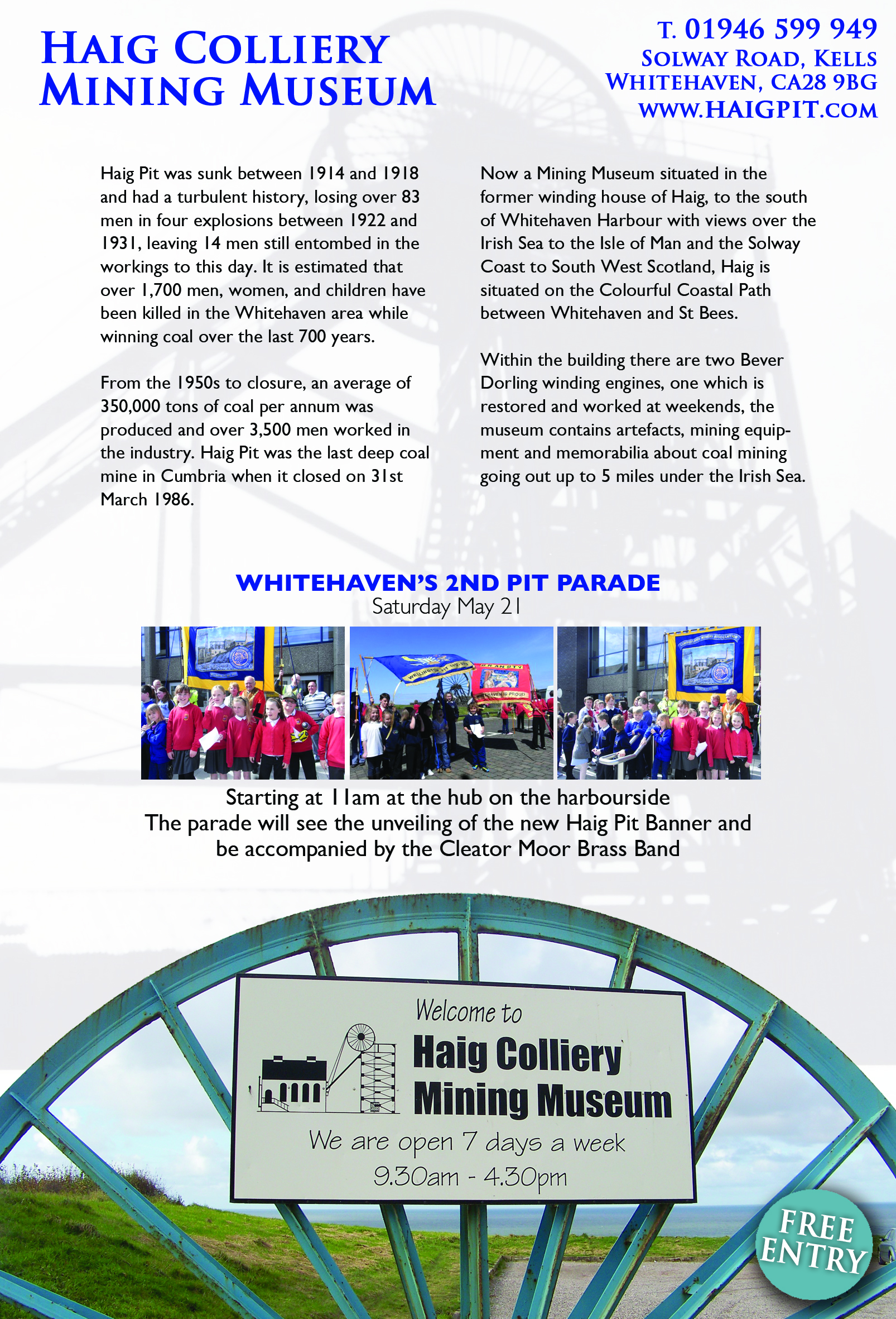 It takes 30 minutes to travel from douglas isle of man to whitehaven cumbria. Articles For Whitehaven Guide Haig Pit Mining And Colliery Museum
