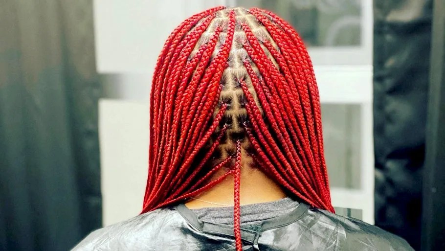 51 red box braids hairstyles that you can do on your own
