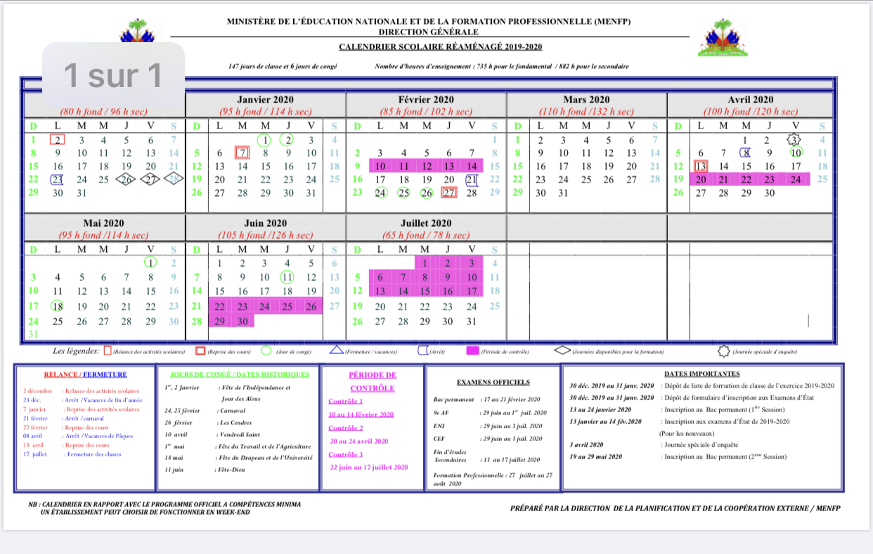 Commission Scolaire De La Capitale Calendrier 2022 2023 Le calendrier scolaire réaménagé prévoit 147 jours de classe - Haiti24