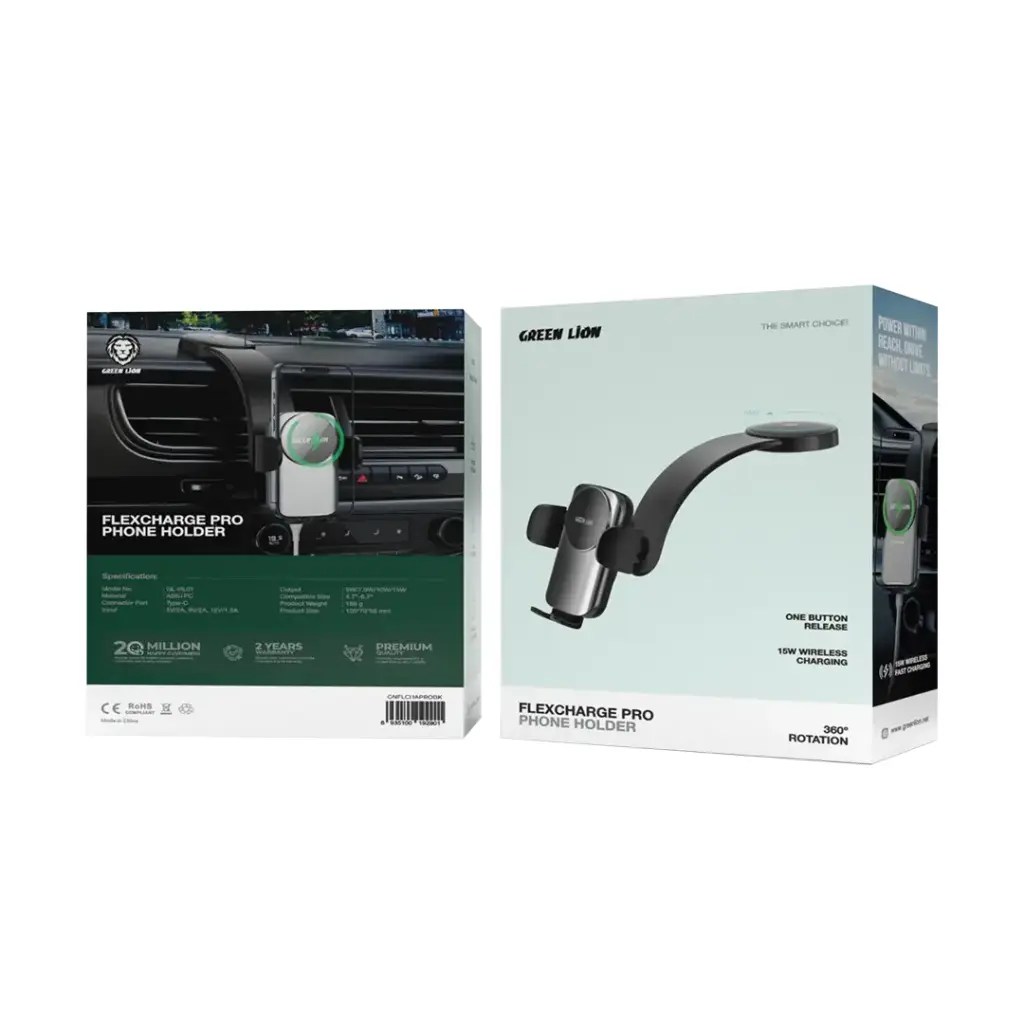 Green Lion Green Lion Flex Charge Pro Phone Holder – Black