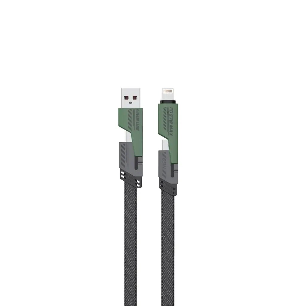 Green Lion Green Lion 2 in 2 Braided Fast Charging Cable – Black