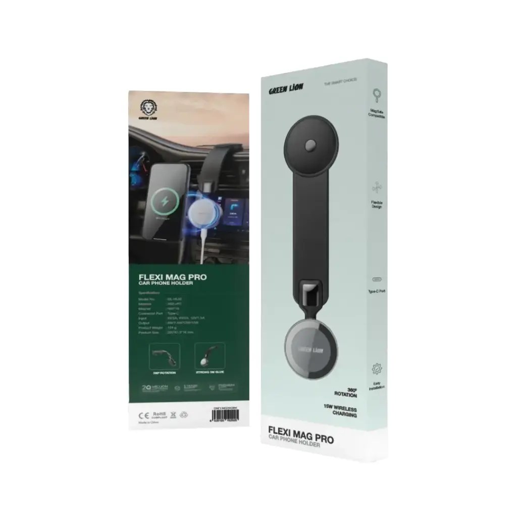 Green Lion Flexi Mag Pro Car Phone Holder – Black