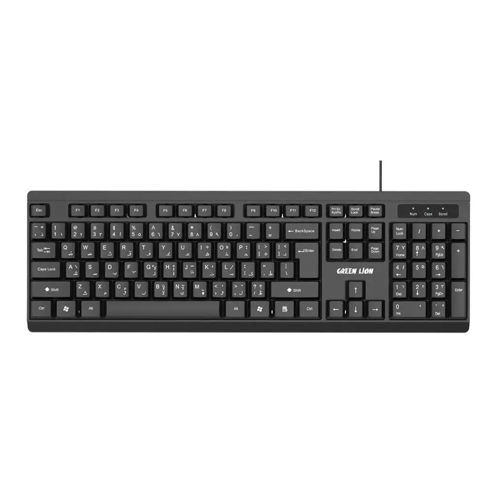 Green Lion GKM-100 Wired Keyboard and Mouse – Black