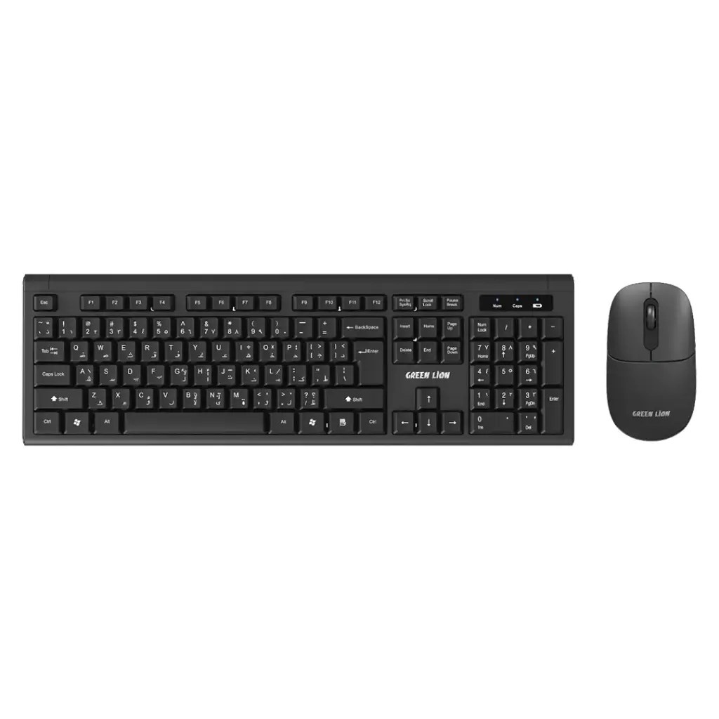 Green Lion GKM-200 Wireless Combo Keyboard and Mouse – Black