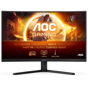 AOC 31.5" VA QHD 180Hz 0.5ms 1500R Curved Gaming Monitor