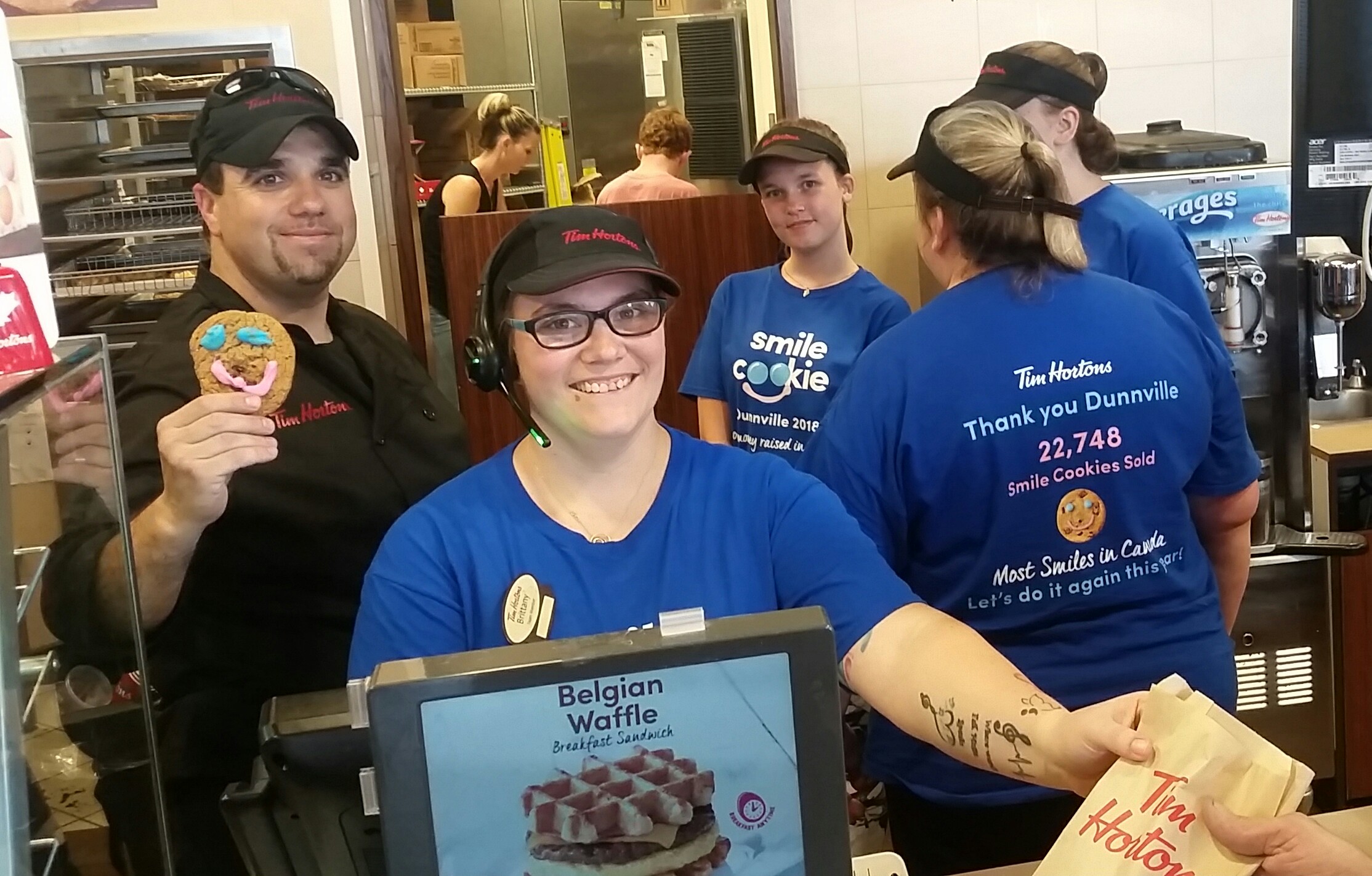 Featured image for Dunnville Tim Hortons is all smiles: Hits #1 in Canada for Smile Cookie sales