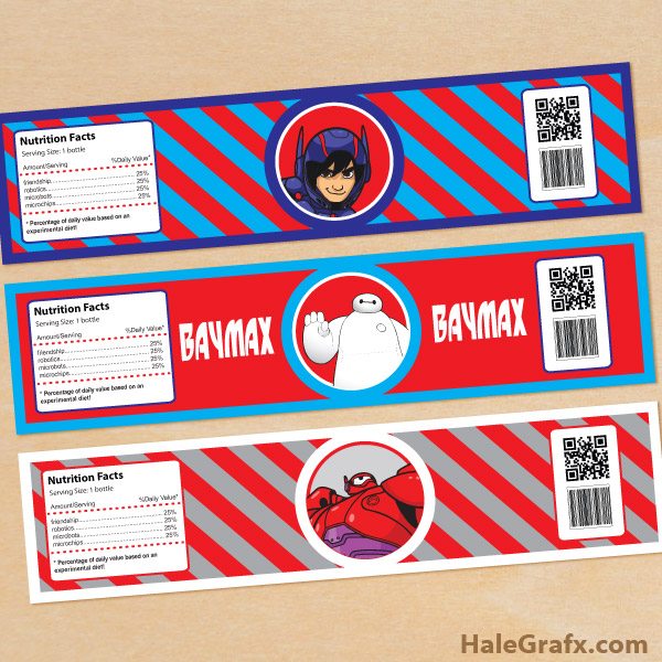 free printable big hero 6 water bottle labels