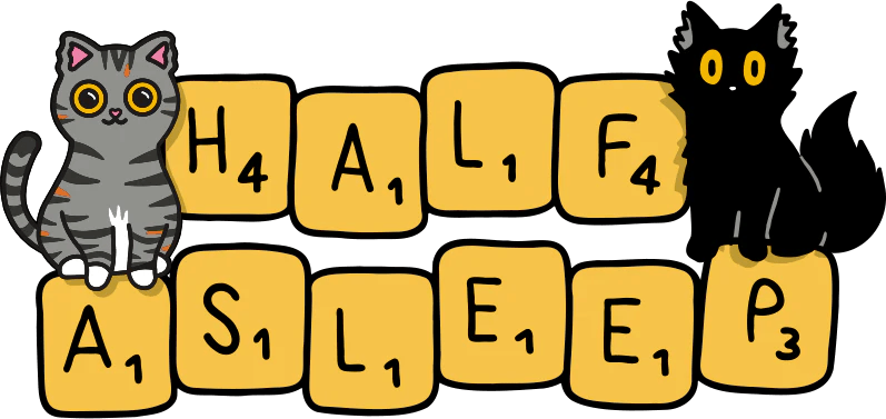 Half Asleep 101 Words - Minimal Illustrations - Modern 8K Collection