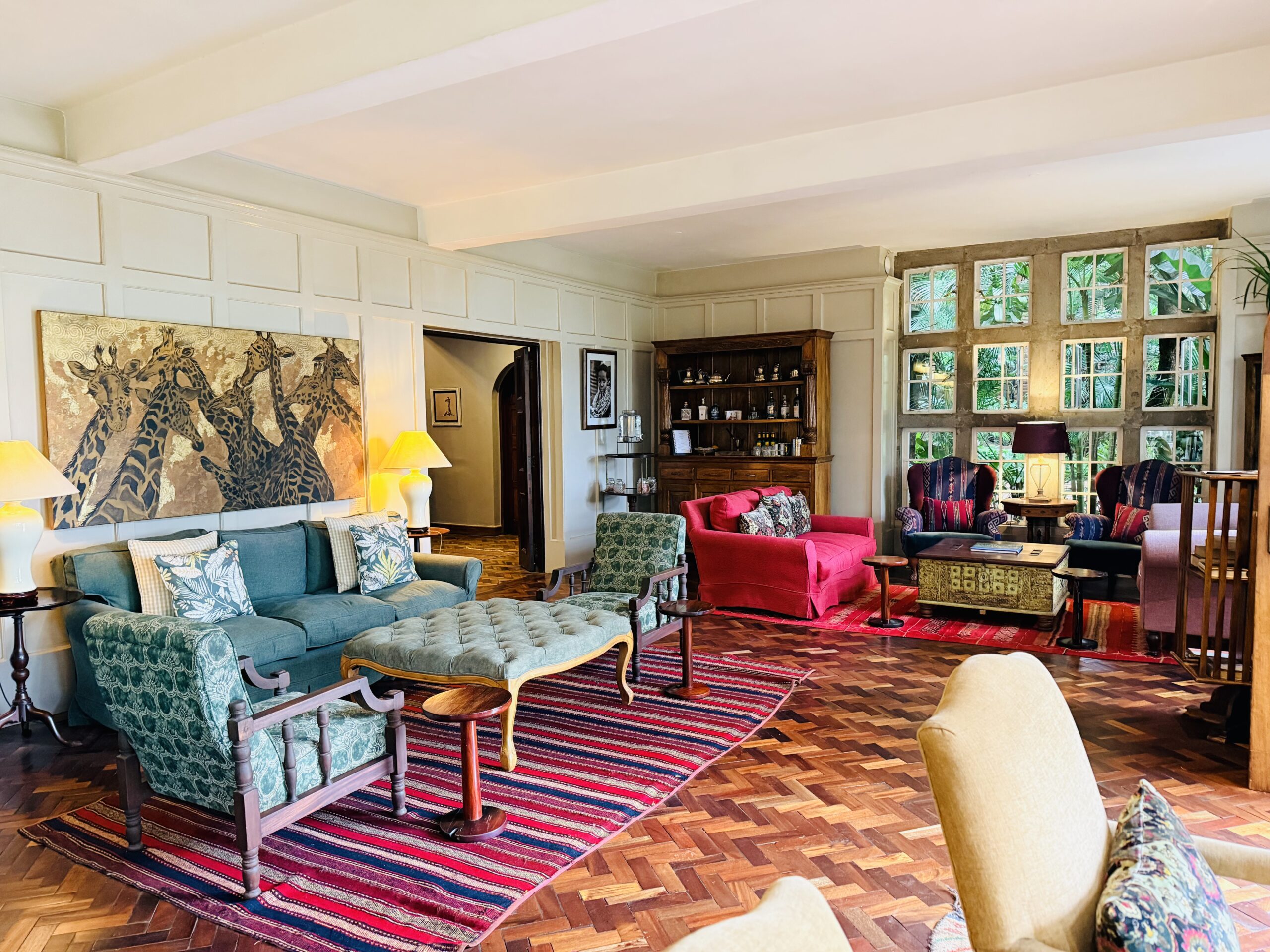 Sitting area at Giraffe Manor