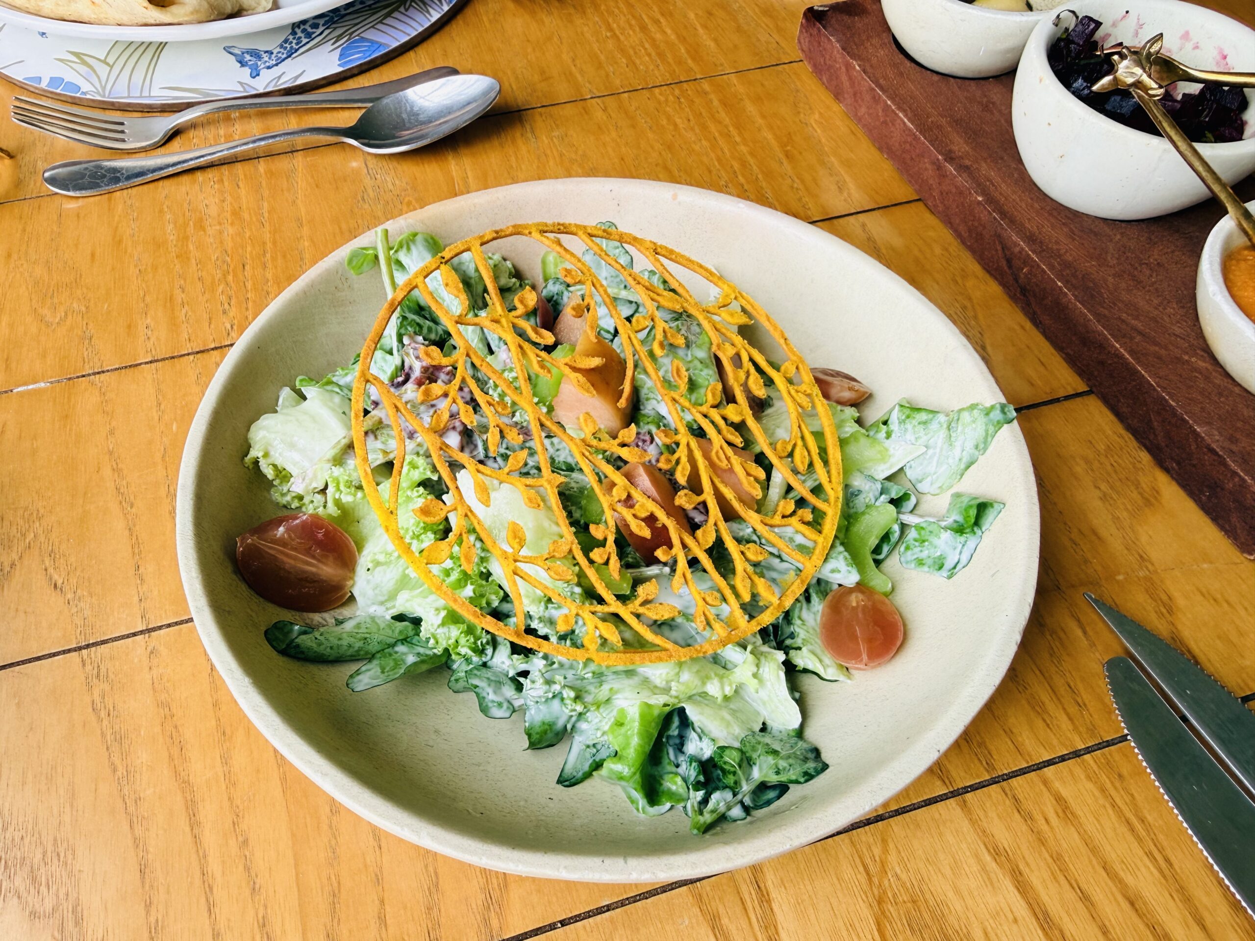 Lunch salad at Giraffe Manor 
